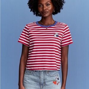 Old Navy x Disney Red and White Striped Crop Top